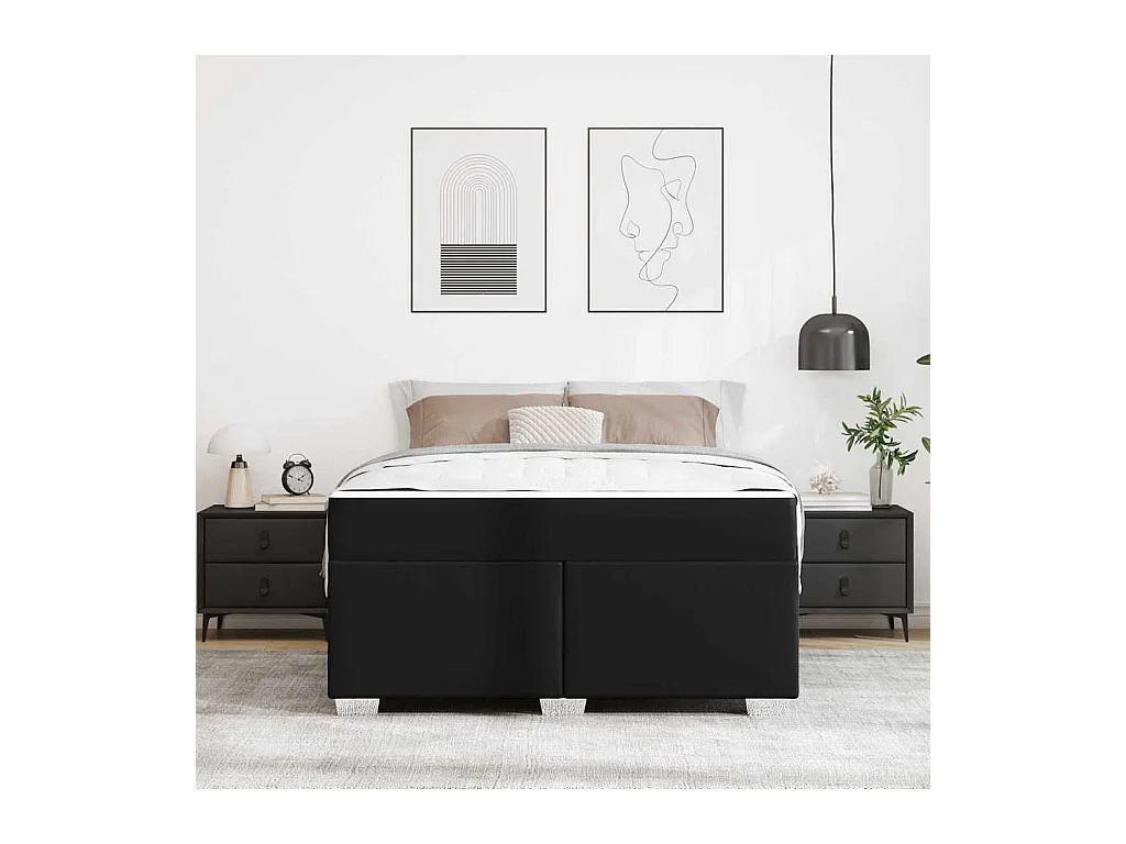 Cadre de lit Noir 140 x 200 cm Faux cuir