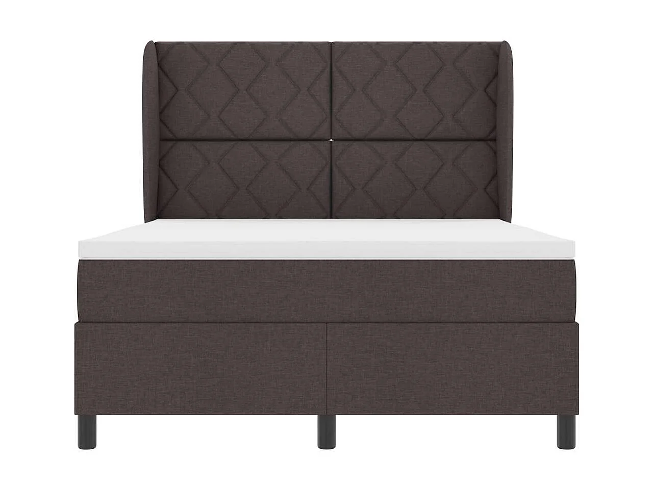 Cadre de lit avec matelas Marron foncé 160 x 200 cm tissu
