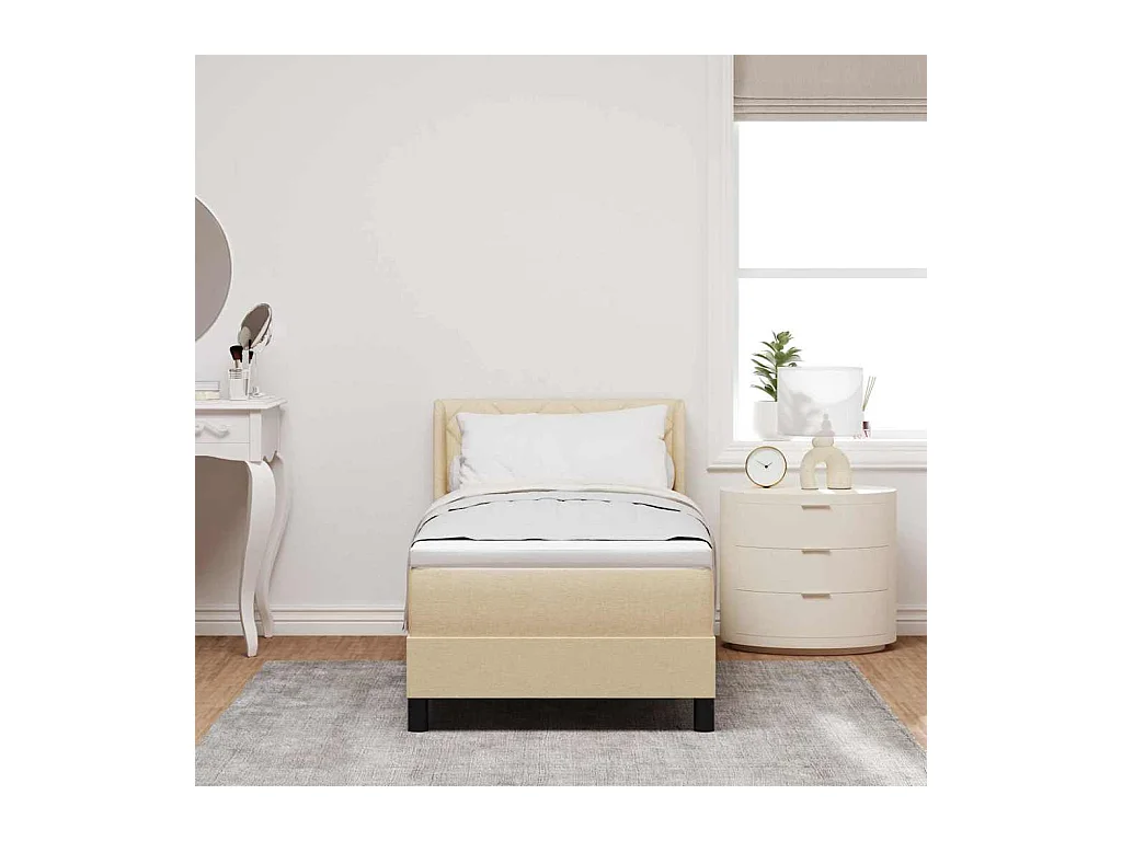 Cadre de lit avec matelas avec matelas Crème 80 x 200 cm