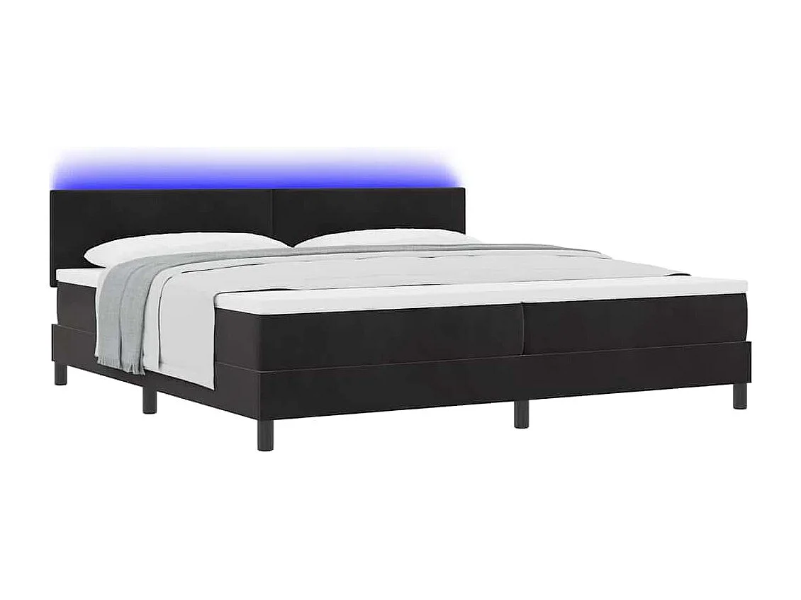 Cadre de lit avec matelas Noir 200 x 200 cm Velours