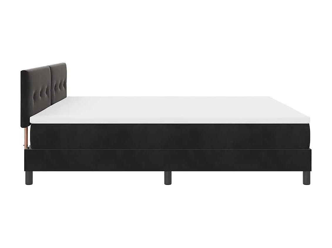 Cadre de lit avec matelas Noir 200 x 200 cm Velours