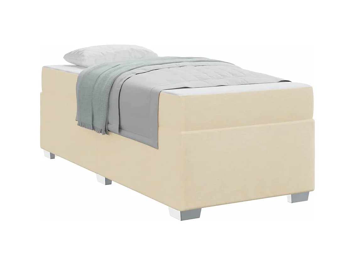 Cadre de lit Crème 90 x 190 cm tissu