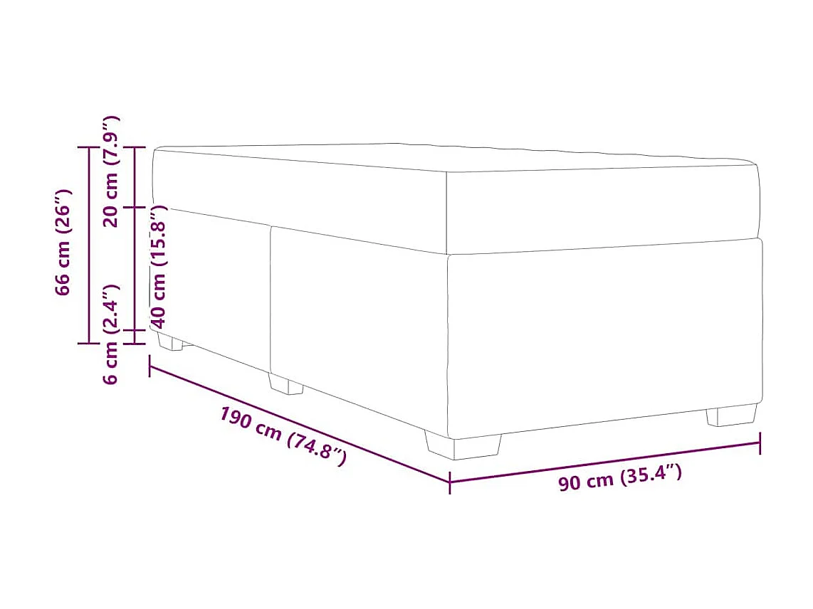 Estrutura da Cama Creme 90 x 190 cm tecido