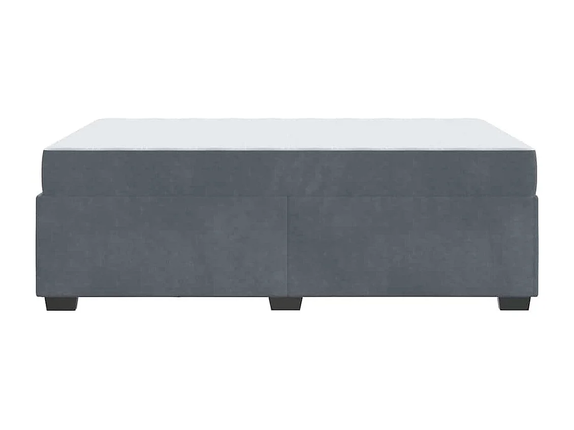 Cadre de lit avec matelas Gris foncé 120 x 190 cm Velours