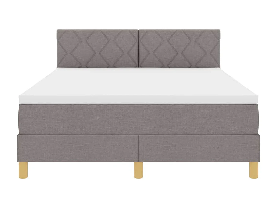 Cadre de lit avec matelas Taupe 140 x 200 cm tissu