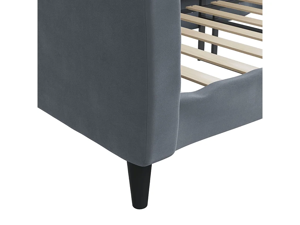 Sofá cama terciopelo gris oscuro 80x200 cm