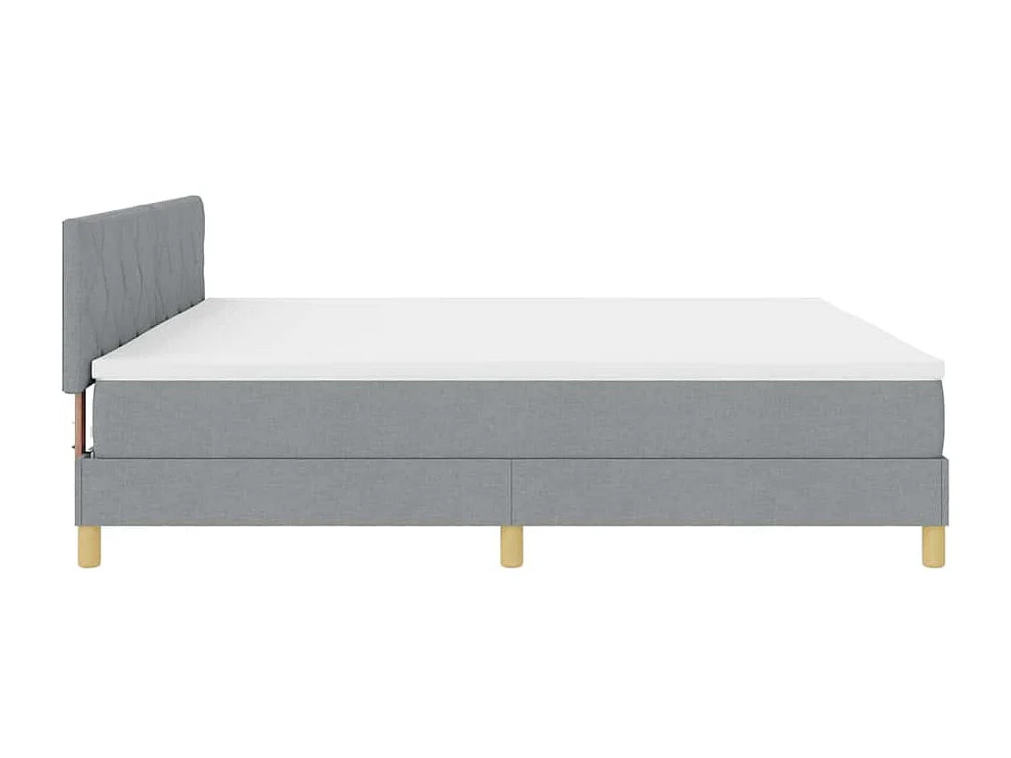 Cadre de lit avec matelas Gris clair 200 x 200 cm tissu