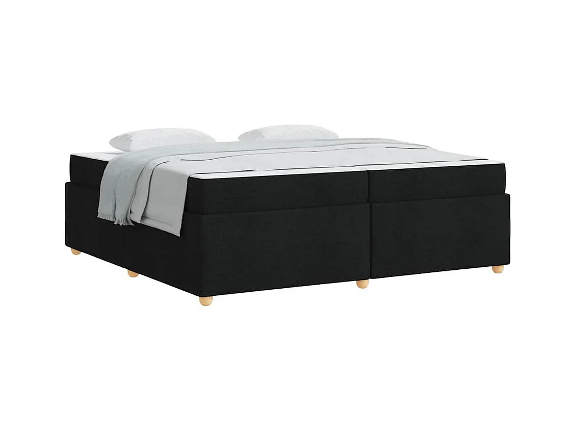 Cadre de lit avec matelas Noir 200 x 200 cm tissu