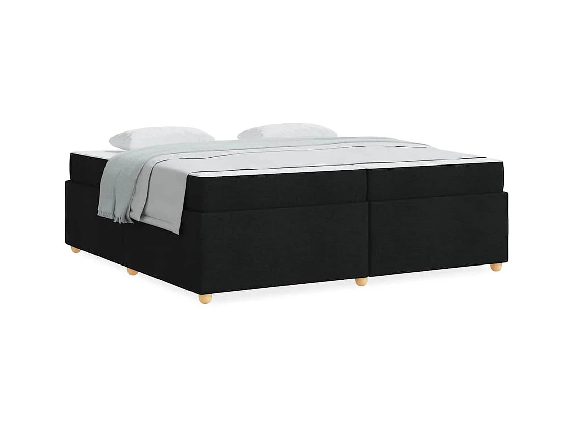 Cadre de lit avec matelas Noir 200 x 200 cm tissu