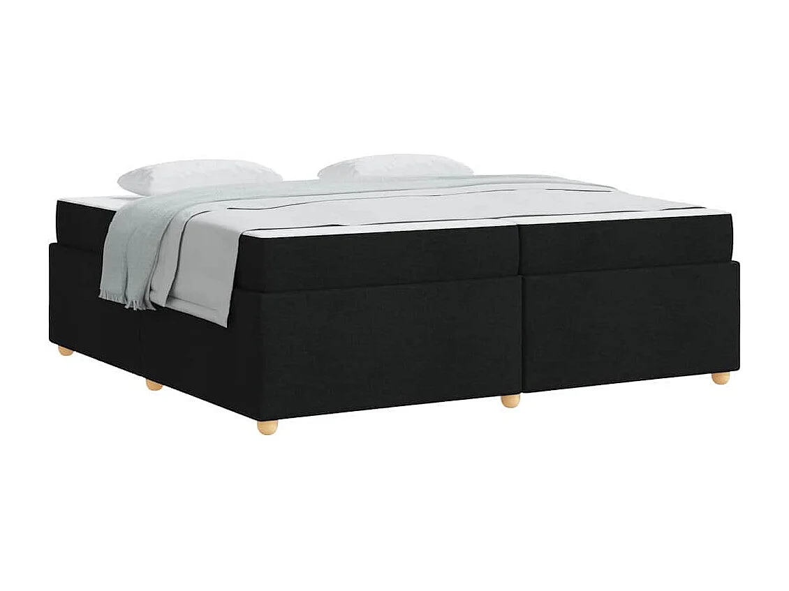 Cadre de lit avec matelas Noir 200 x 200 cm tissu