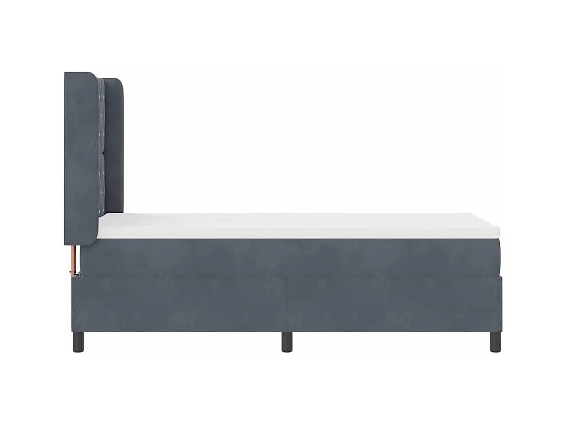Cadre de lit avec tête de lit Gris foncé 80 x 200 cm Velours