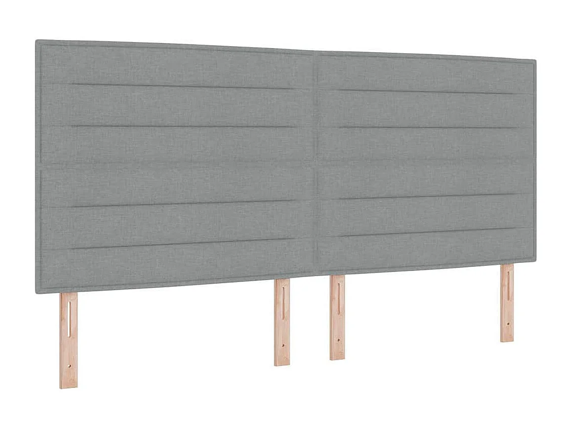 Cama con Somier con colchón Gris claro 200 x 200 cm tela