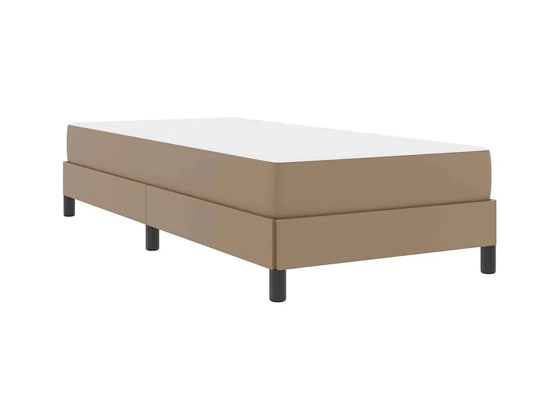 Cadre de lit avec matelas Cappuccino 90 x 190 cm Faux cuir