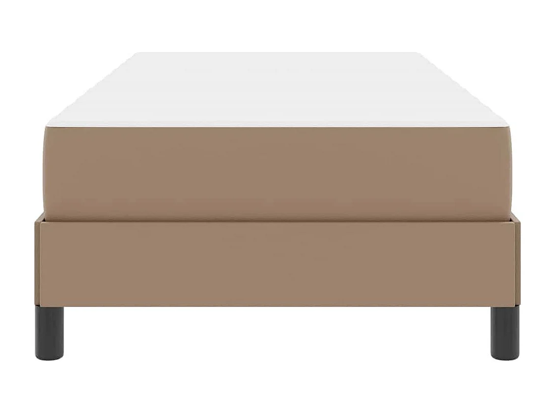 Cama com colchão Cappuccino 90 x 190 cm Couro sintético