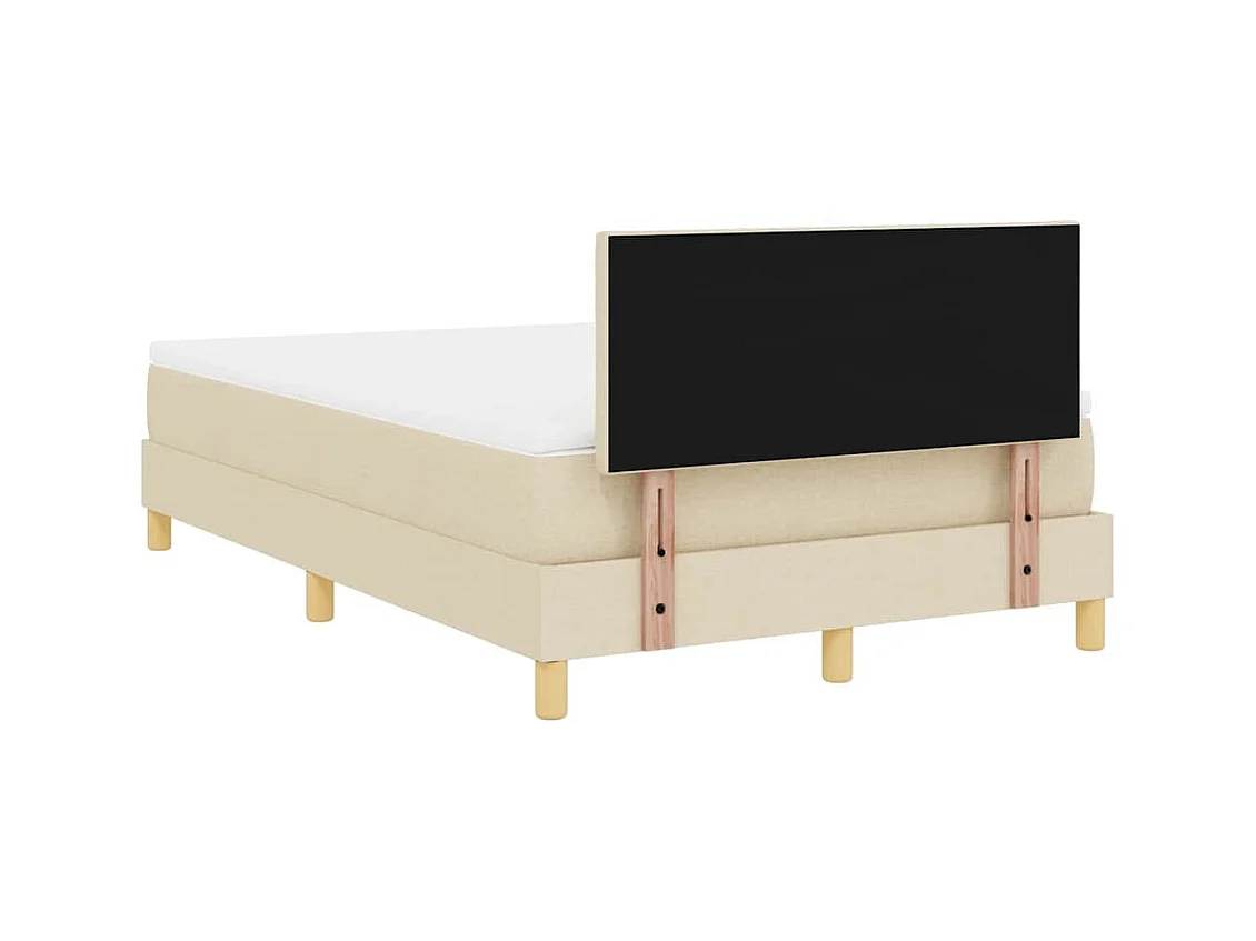 Cadre de lit avec matelas Crème 120 x 200 cm tissu
