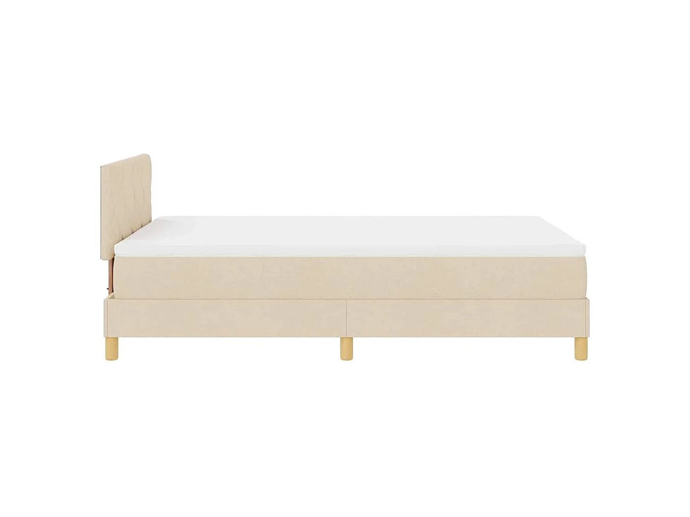 Cadre de lit avec matelas Crème 120 x 200 cm tissu