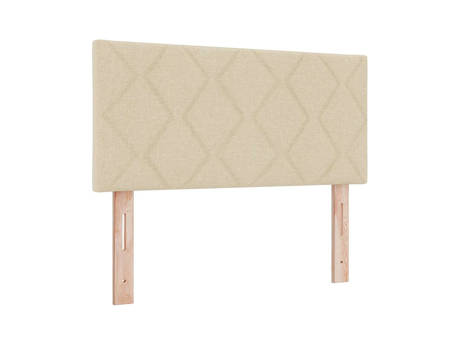 Cadre de lit avec matelas Crème 120 x 200 cm tissu