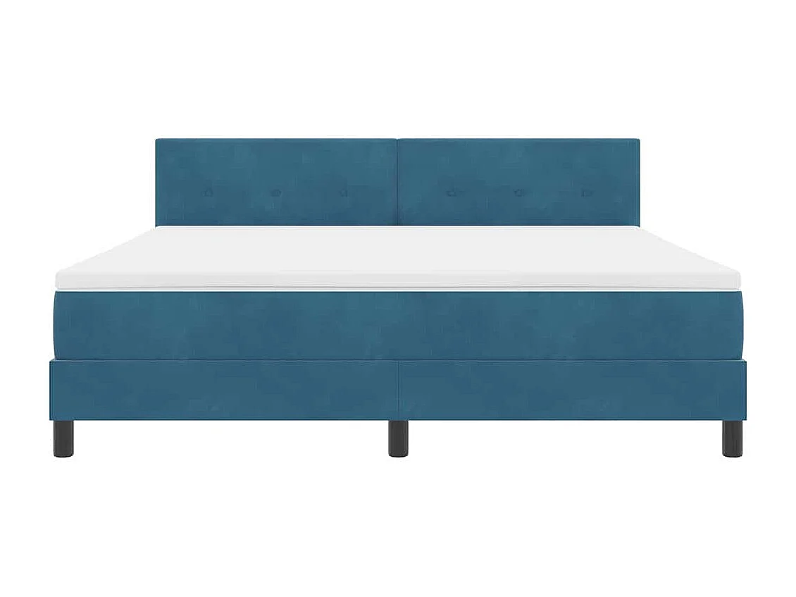 Cadre de lit avec matelas Bleu foncé 180 x 200 cm tissu