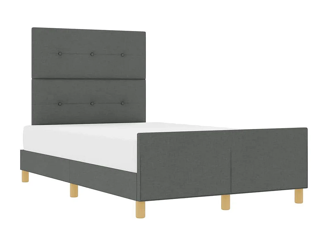 Cadre de lit avec tête de lit Gris foncé 120 x 190 cm tissu