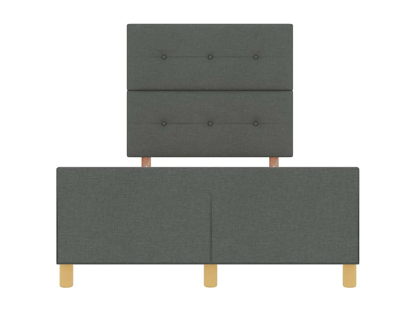 Cadre de lit avec tête de lit Gris foncé 120 x 190 cm tissu