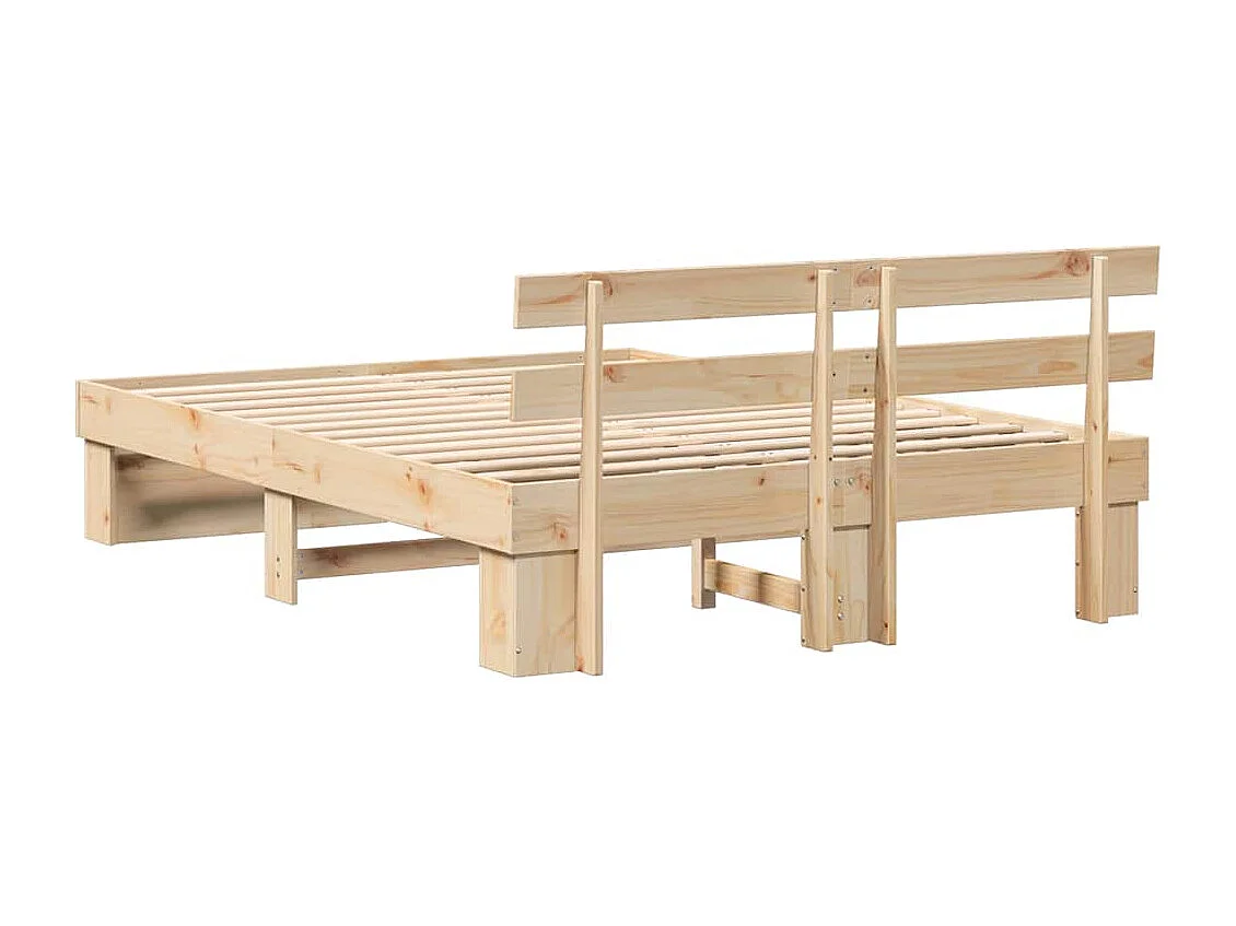 Estrutura da Cama Castanho 160 x 200 cm Madeira de pinho maciça
