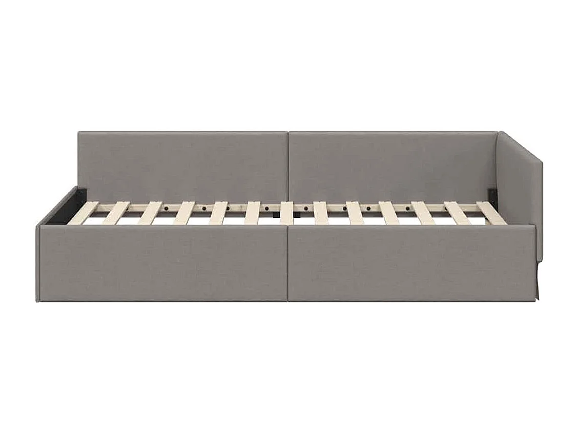 Estructura de cama en esquina con cabecera Taupé 90 x 200 cm