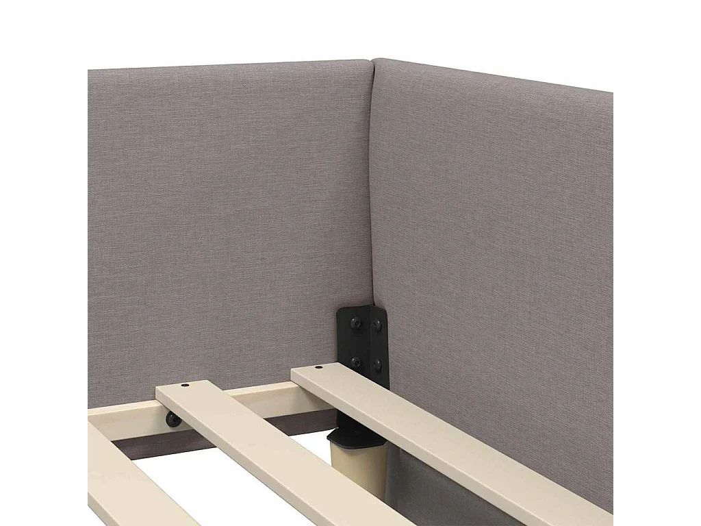Estructura de cama en esquina con cabecera Taupé 90 x 200 cm