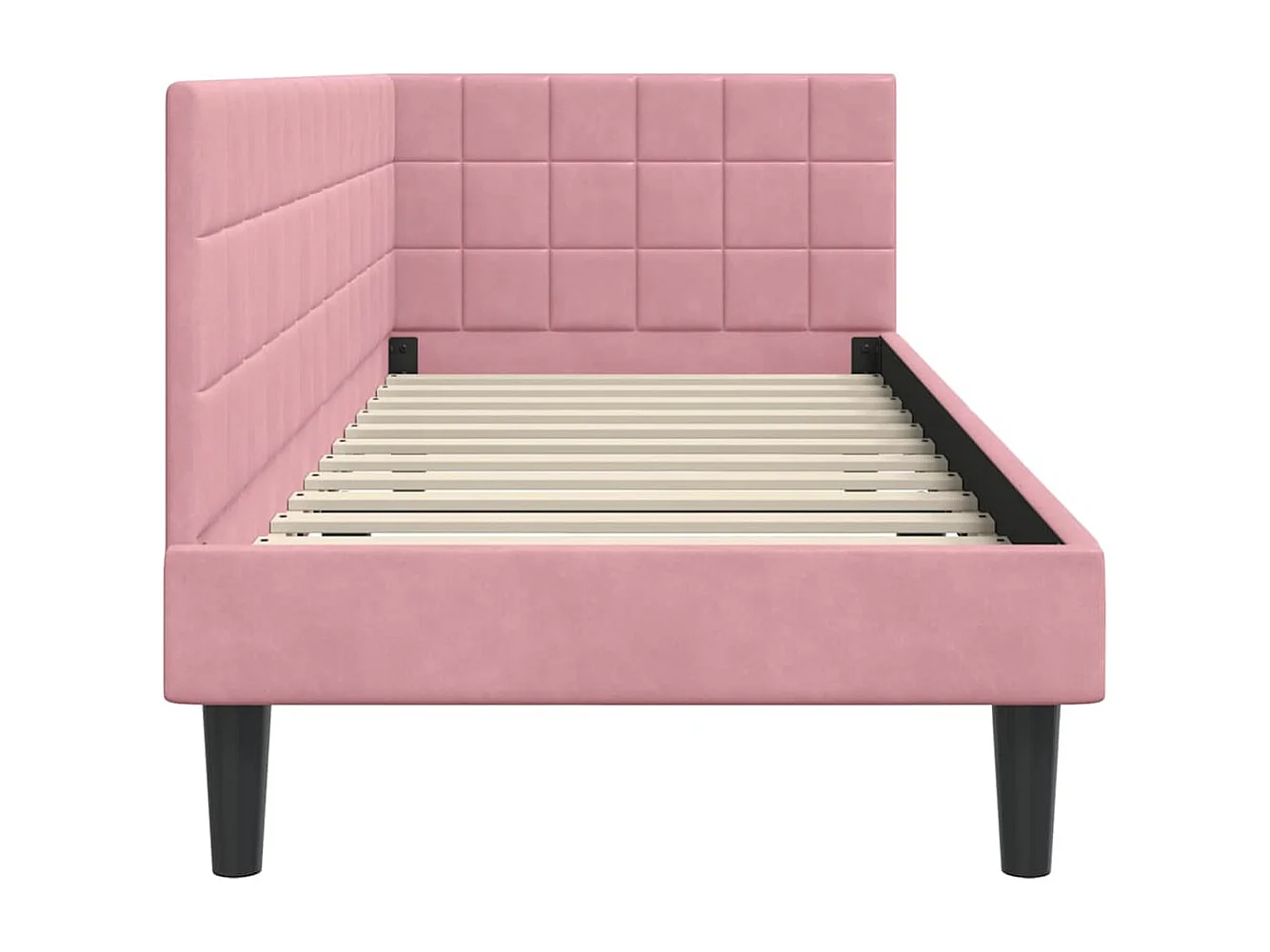 Cadre de lit d'angle avec tête de lit Rose 80 x 200 cm Velours