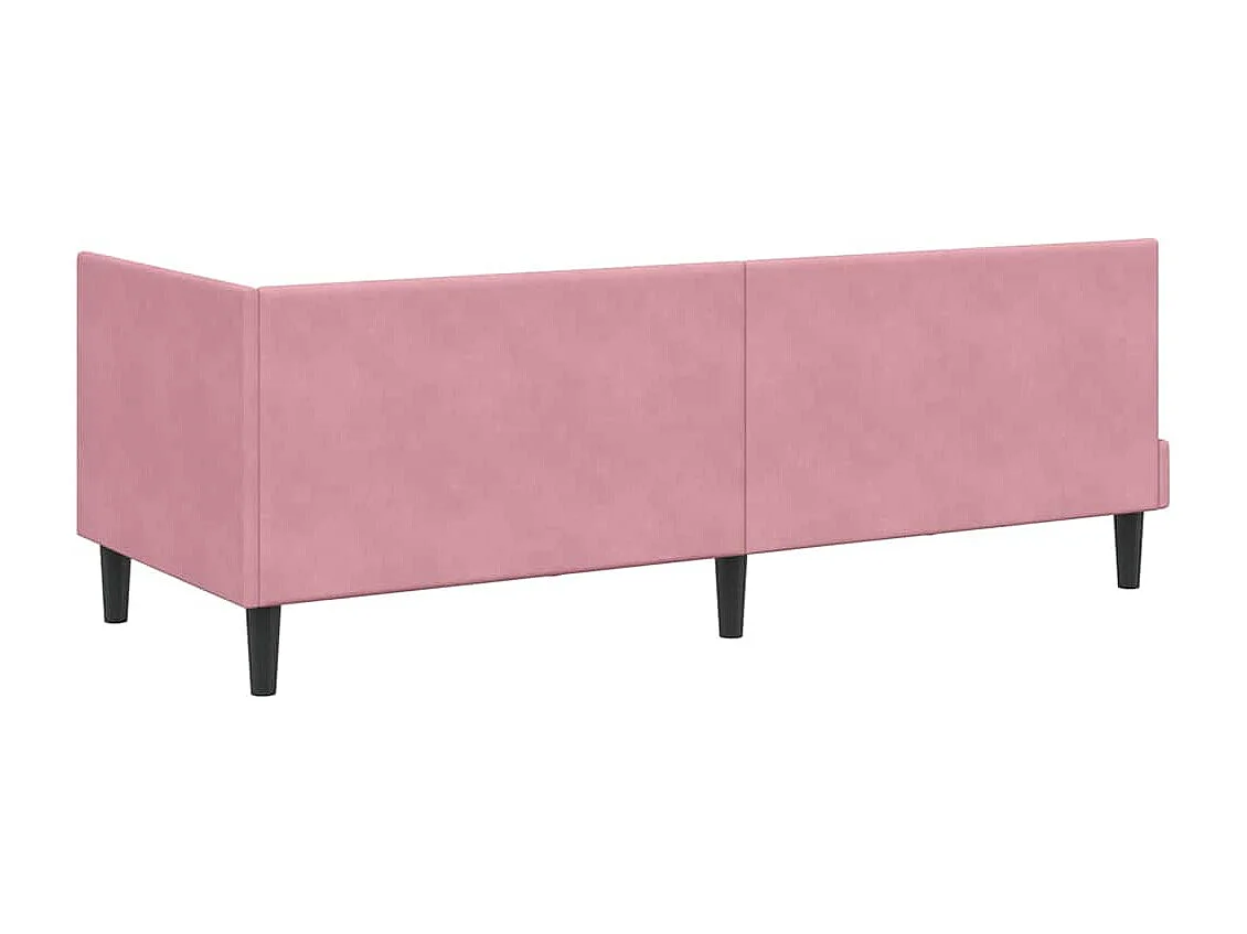 Estructura de cama en esquina Rosa 80 x 200 cm Terciopelo