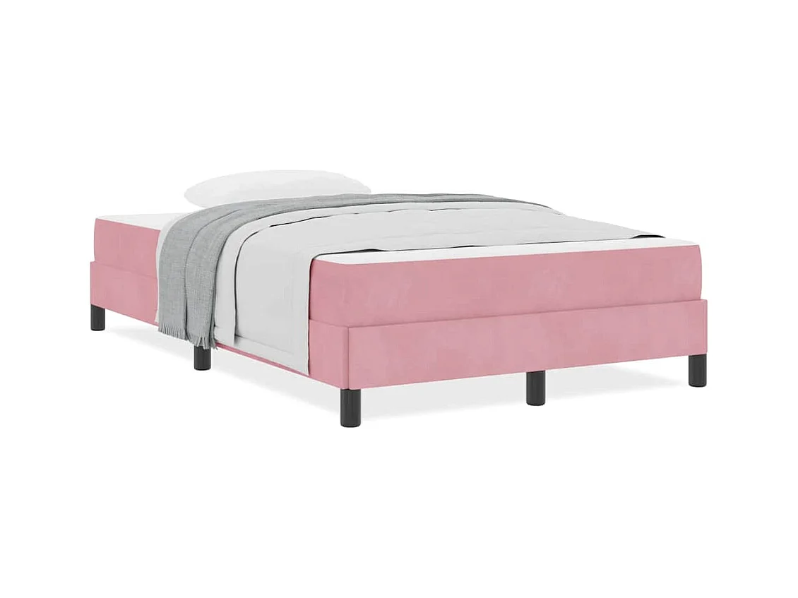 Cadre de lit avec matelas Rose 120 x 190 cm Velours