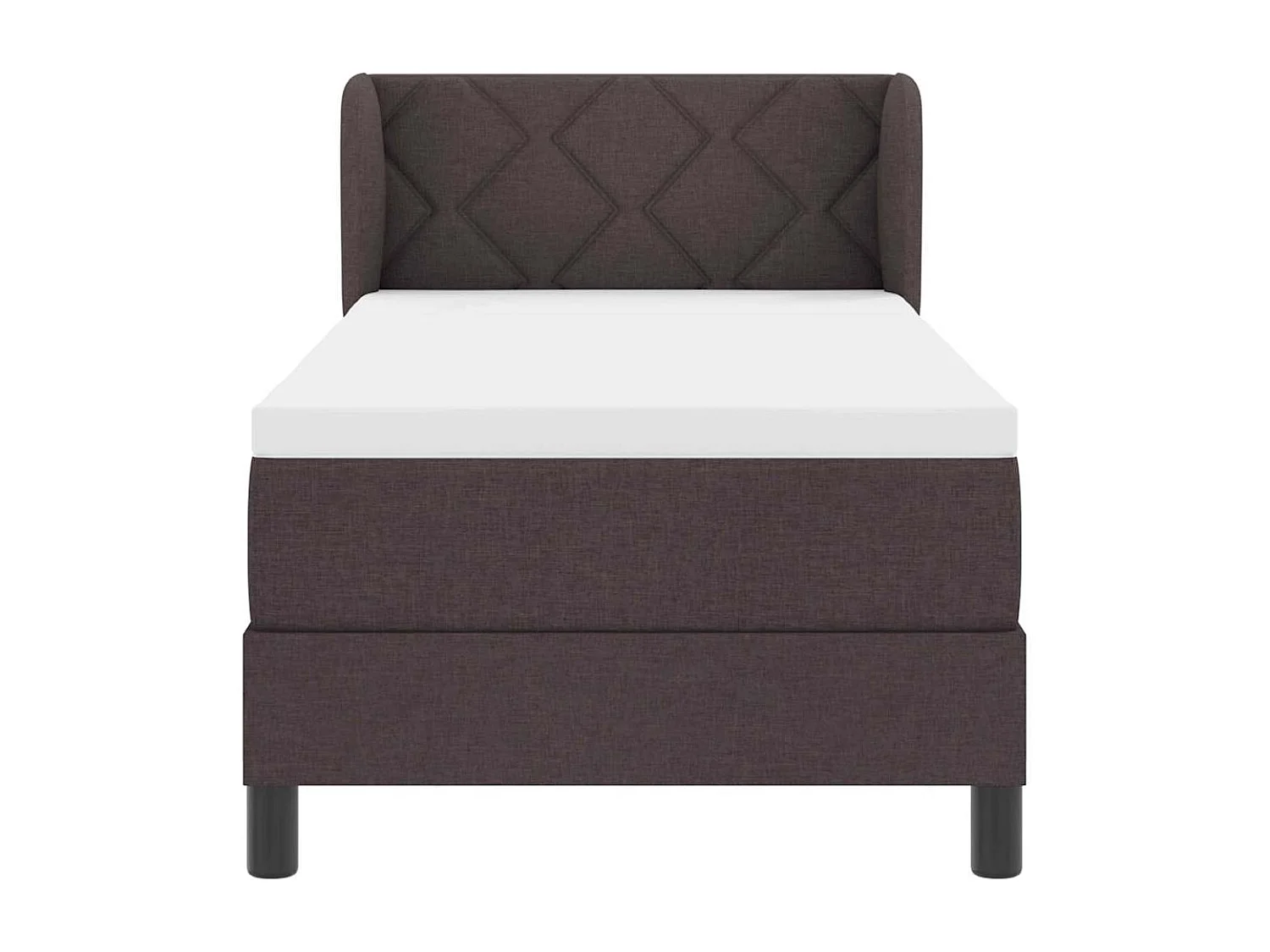 Cadre de lit avec matelas Marron foncé 80 x 200 cm tissu