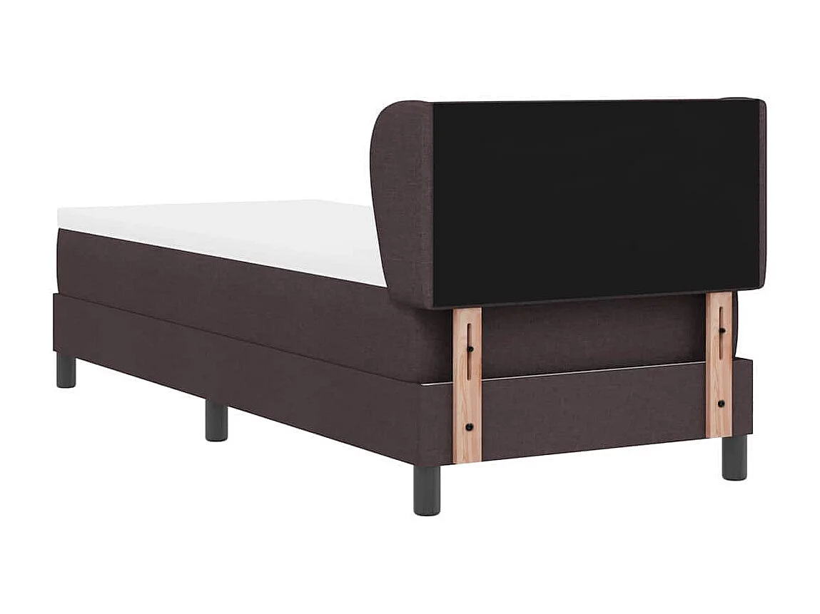 Cadre de lit avec matelas Marron foncé 80 x 200 cm tissu