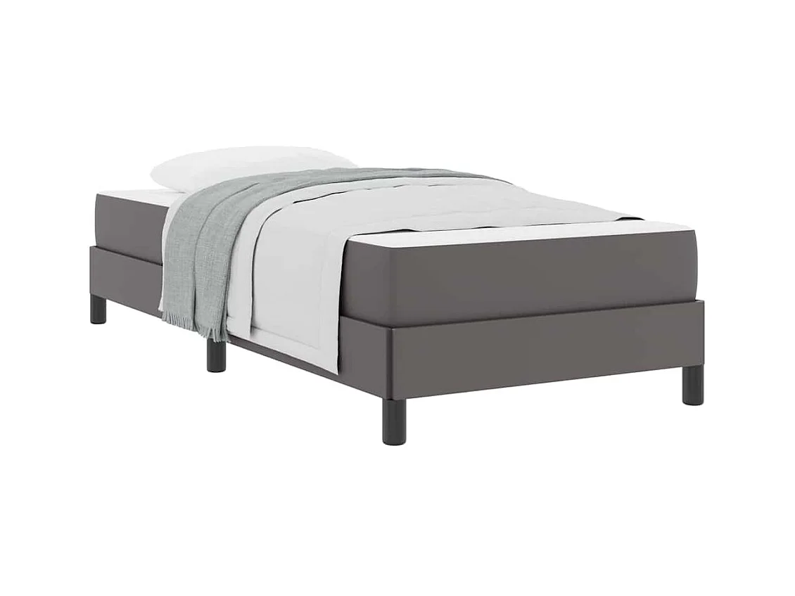 Cadre de lit avec matelas Gris 80 x 200 cm Faux cuir