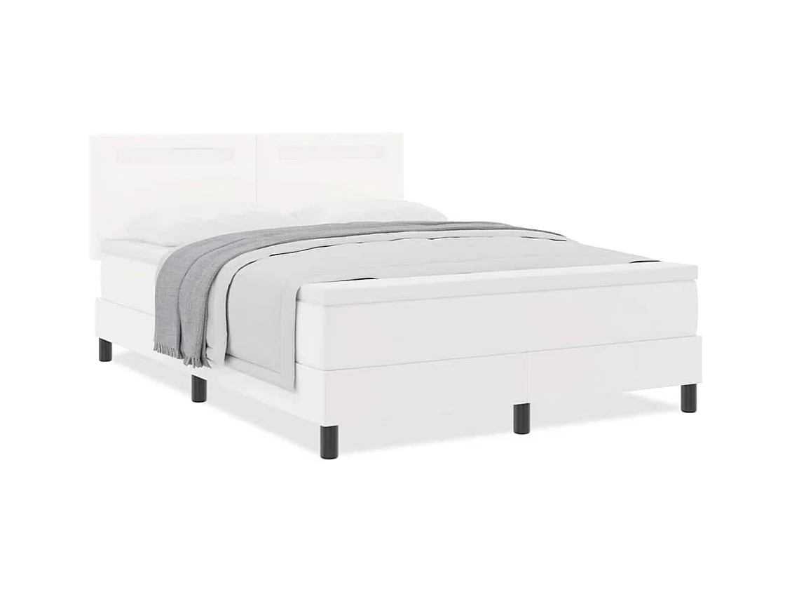 Cadre de lit avec matelas Blanc 140 x 200 cm Faux cuir