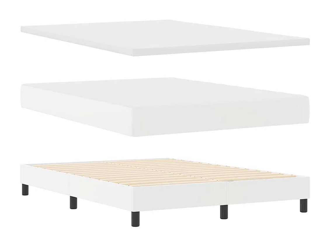 Cadre de lit avec matelas Blanc 140 x 200 cm Faux cuir