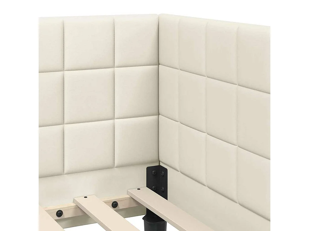 Cadre de lit d'angle Crème 100 x 200 cm Velours