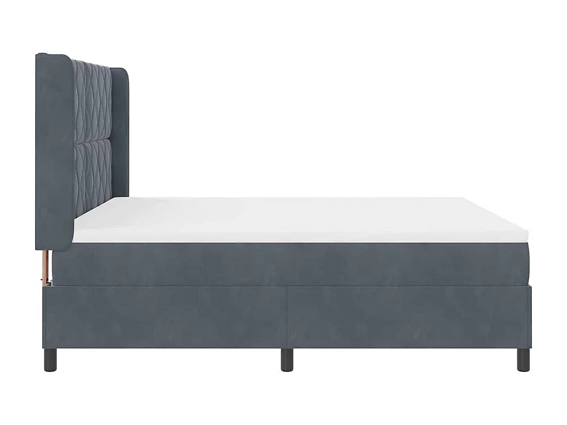 Cama con Box Spring LED y Colchón Gris oscuro 180 x 200 cm