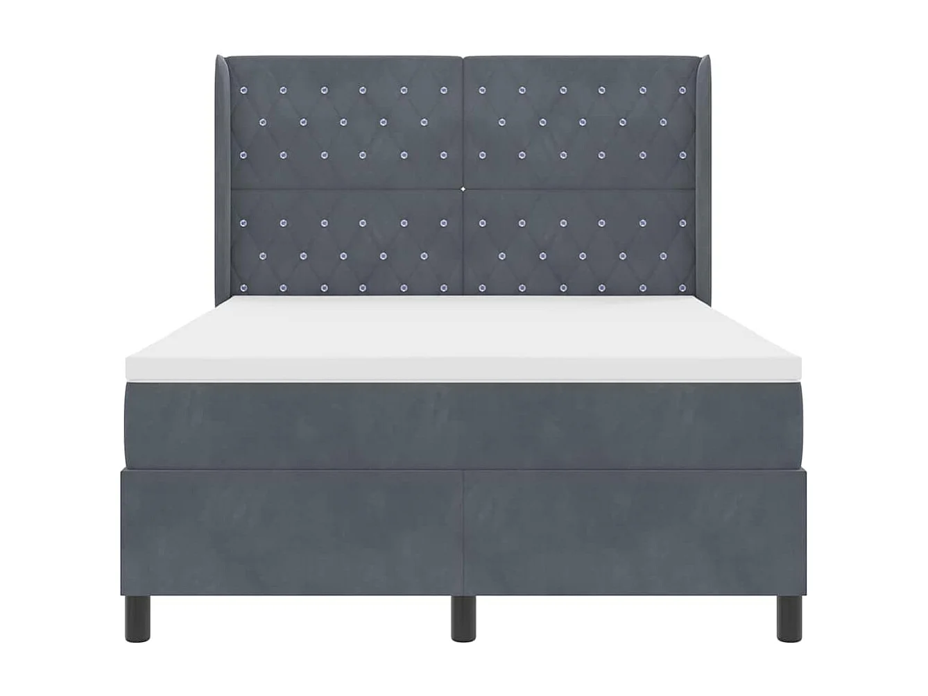 Cadre de lit avec Matelas LED Gris foncé 160 x 200 cm Velours