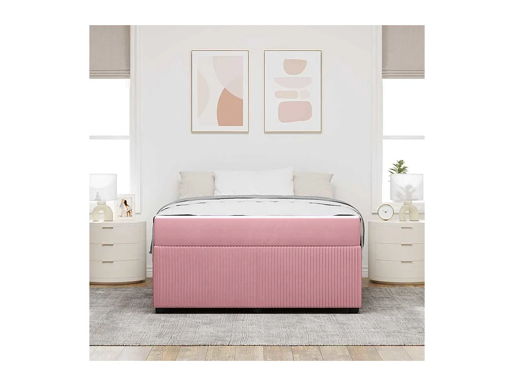 Cadre de lit avec matelas Rose 160 x 200 cm Velours