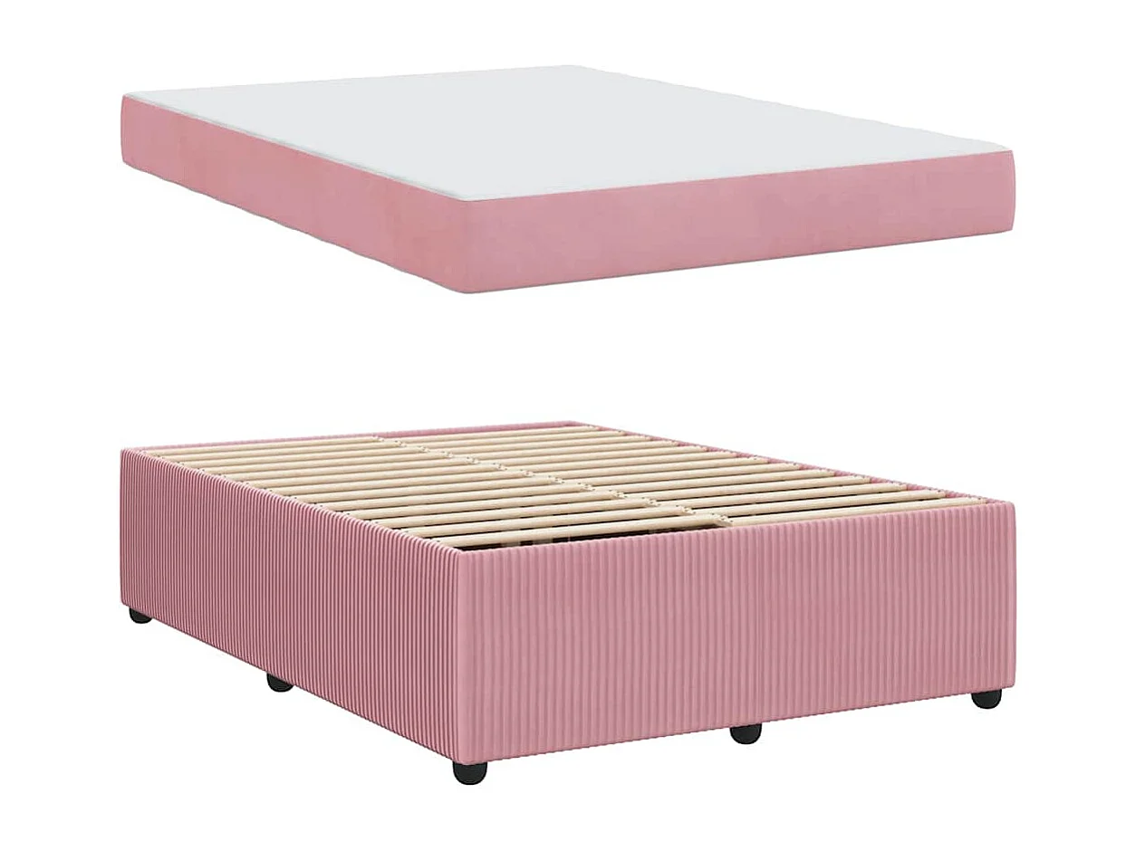 Cadre de lit avec matelas Rose 160 x 200 cm Velours