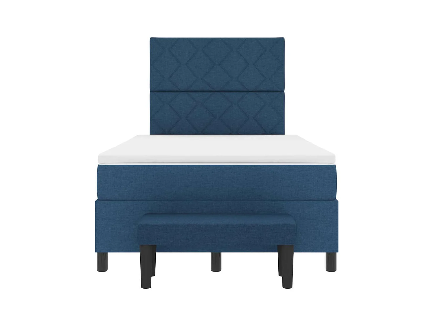 Cadre de lit avec matelas Bleu 120 x 200 cm tissu