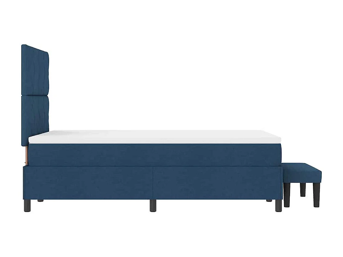 Cama tipo Box Spring con colchón Azul 120 x 200 cm tela