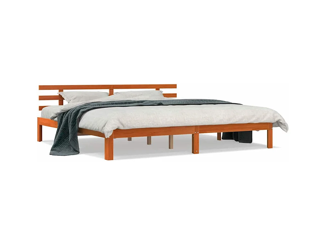 Bedframe Wasbruin 200 x 200 cm Massief grenenhout