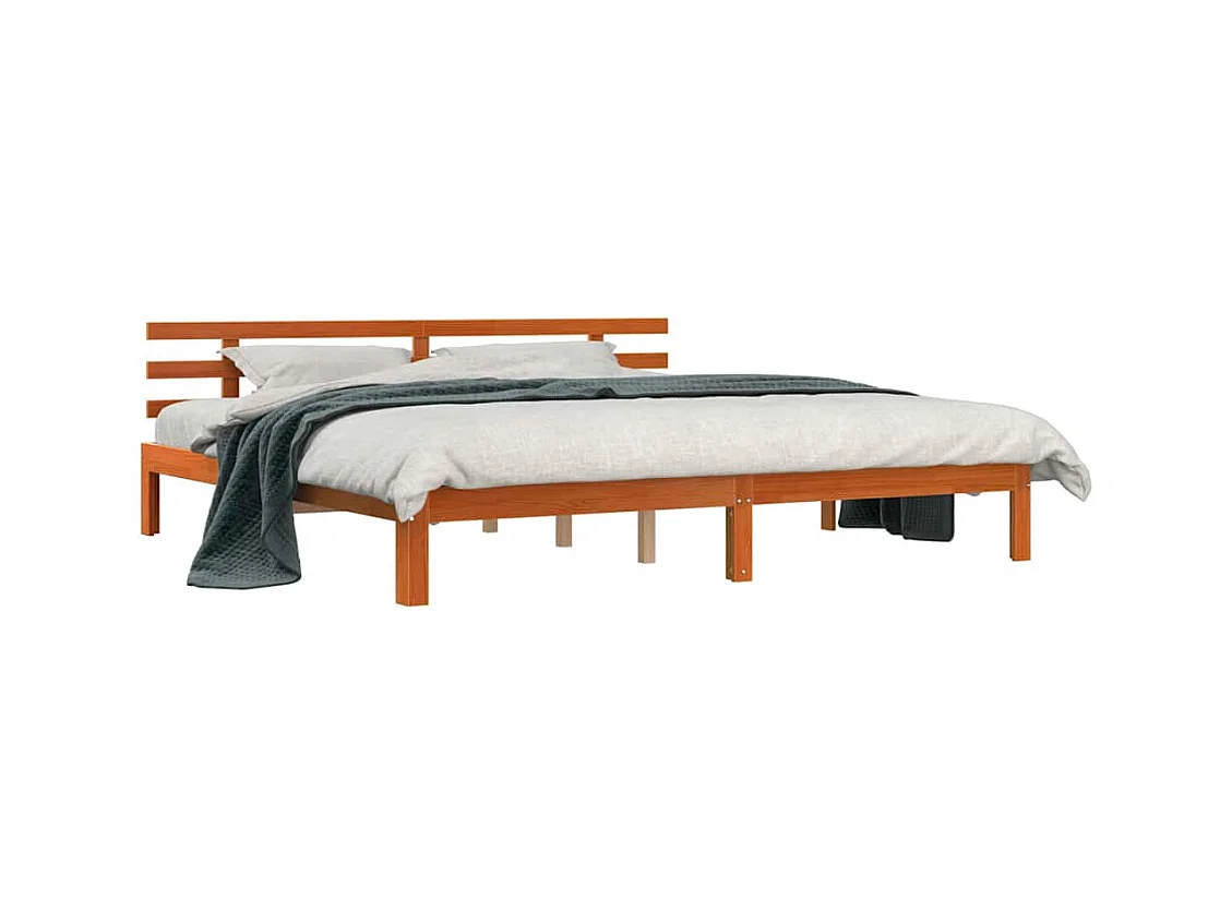 Bedframe Wasbruin 200 x 200 cm Massief grenenhout