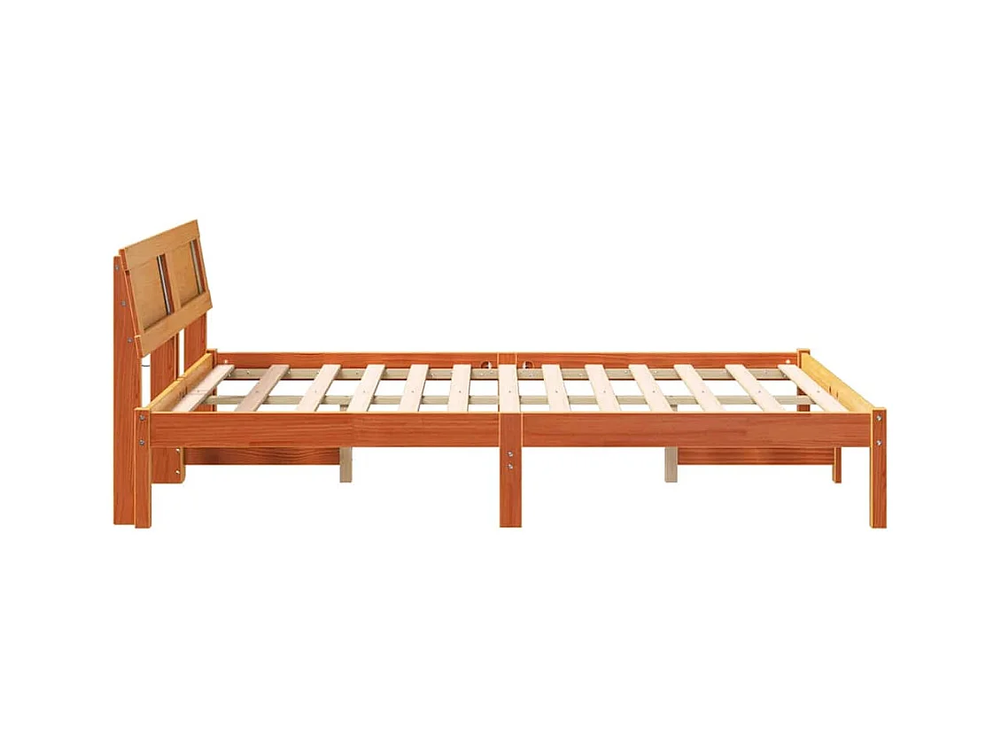 Cadre de lit Marron cire 120 x 200 cm Bois massif en pin