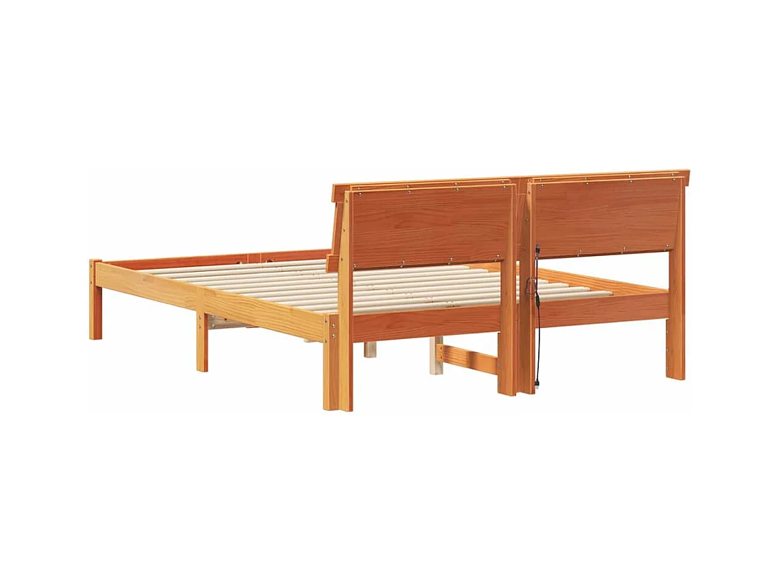 Cadre de lit Marron cire 120 x 200 cm Bois massif en pin