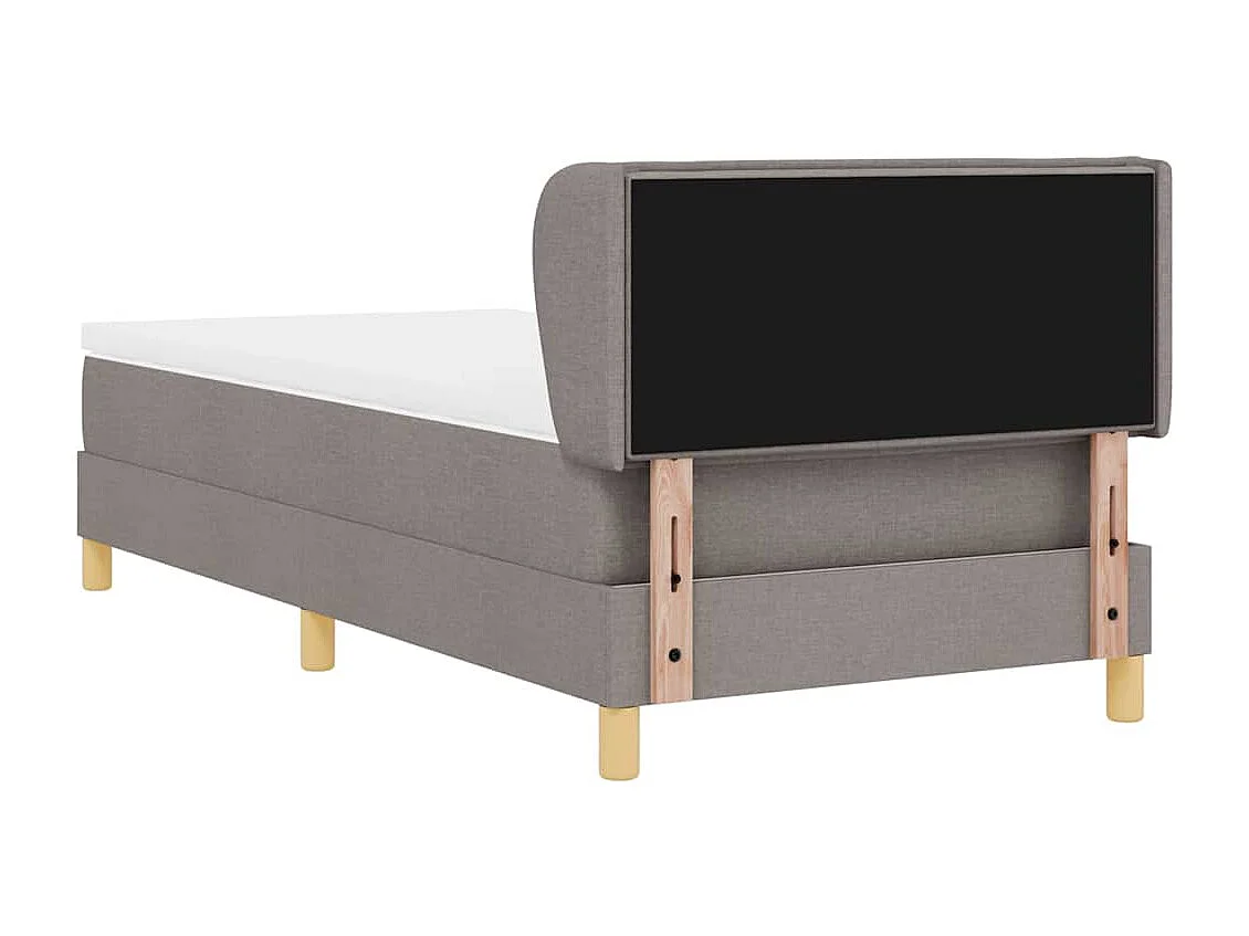 Boxspringbed met Matras Crème 90x200 cm Stof Taupe 80 x 200 cm