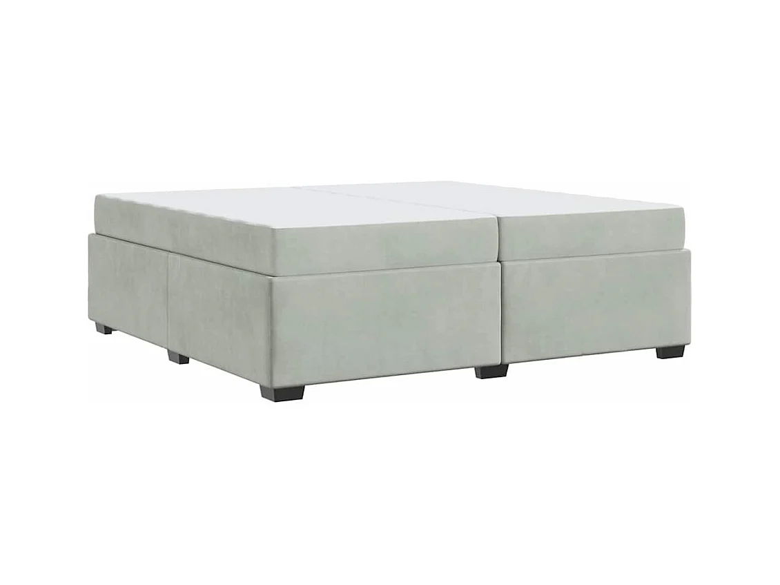 Cadre de lit avec matelas Gris clair 200 x 200 cm Velours