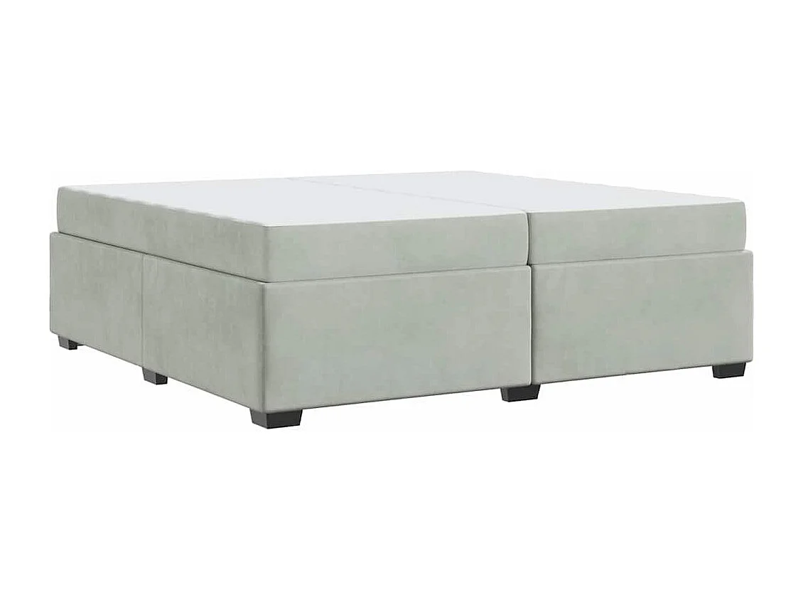 Cadre de lit avec matelas Gris clair 200 x 200 cm Velours
