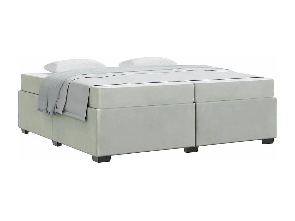 Cadre de lit avec matelas Gris clair 200 x 200 cm Velours